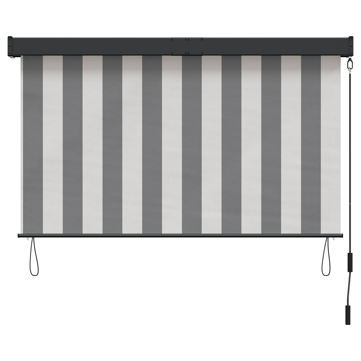 Rullegardin Anthracit og hvid 140 x 250 cm Stof og Aluminium