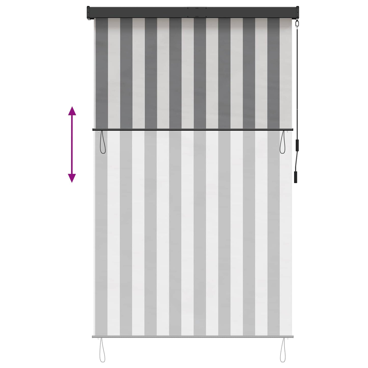 Rullegardin Anthracit og hvid 140 x 250 cm Stof og Aluminium