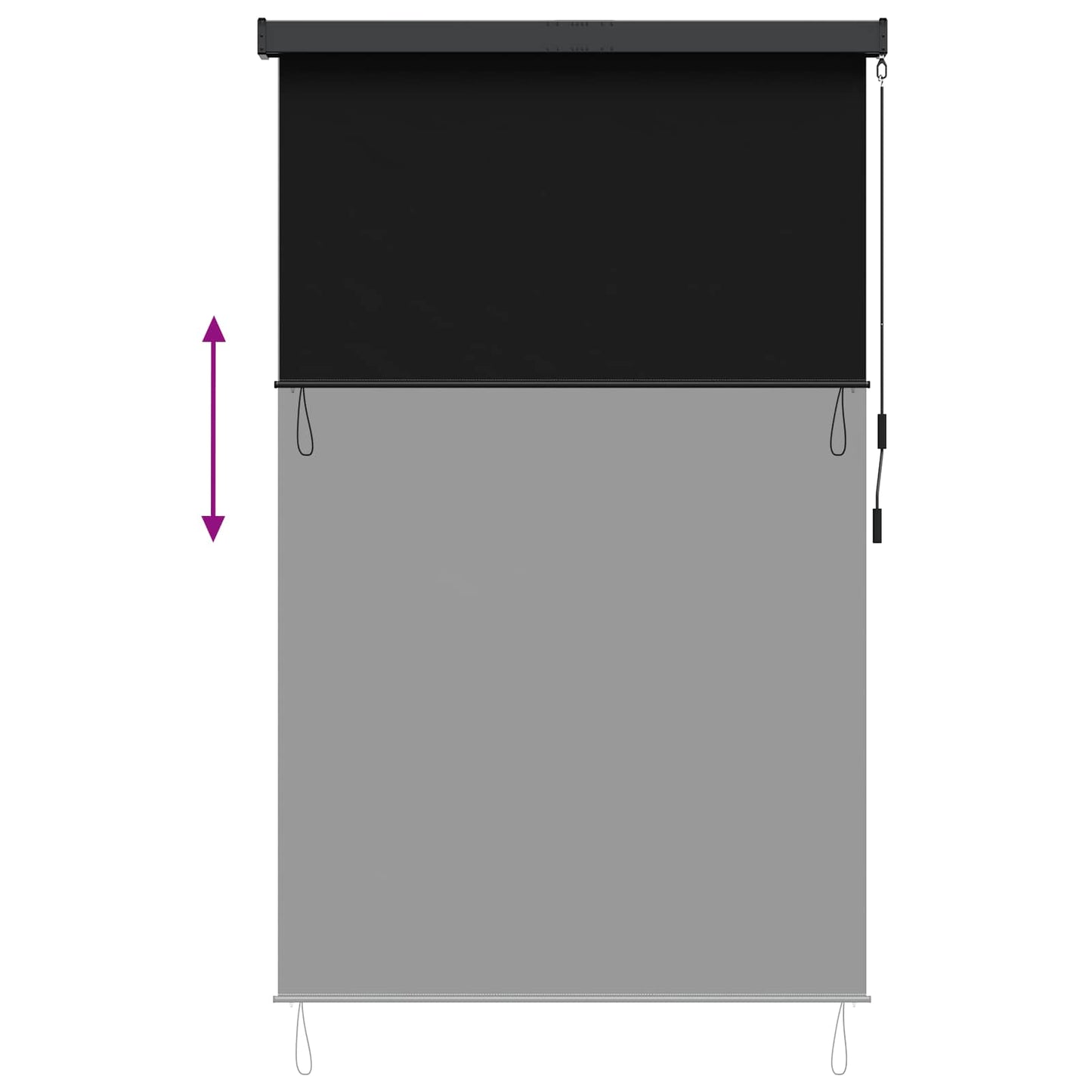 Rullegardin Sort 160 x 250 cm Stof og Aluminium