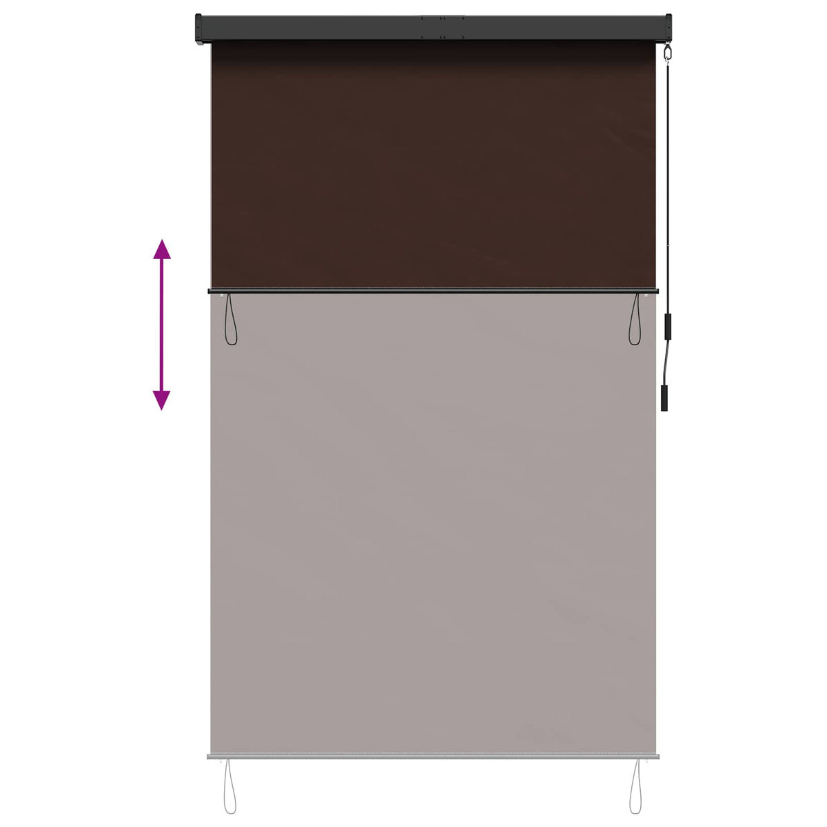 Rullegardin Brun 160 x 250 cm Stof og Aluminium