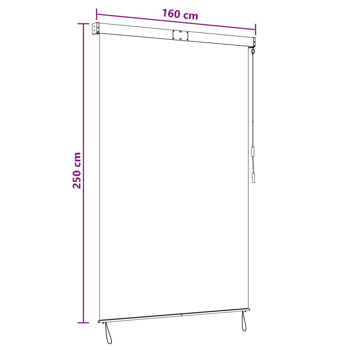 Rullegardin Brun 160 x 250 cm Stof og Aluminium