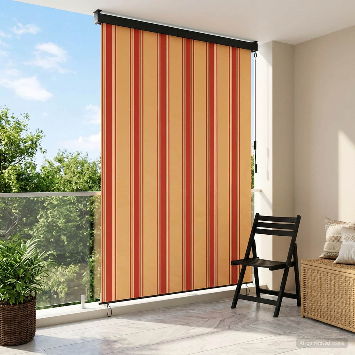Rullegardin Flerfarvet 160 x 250 cm Stof og Aluminium