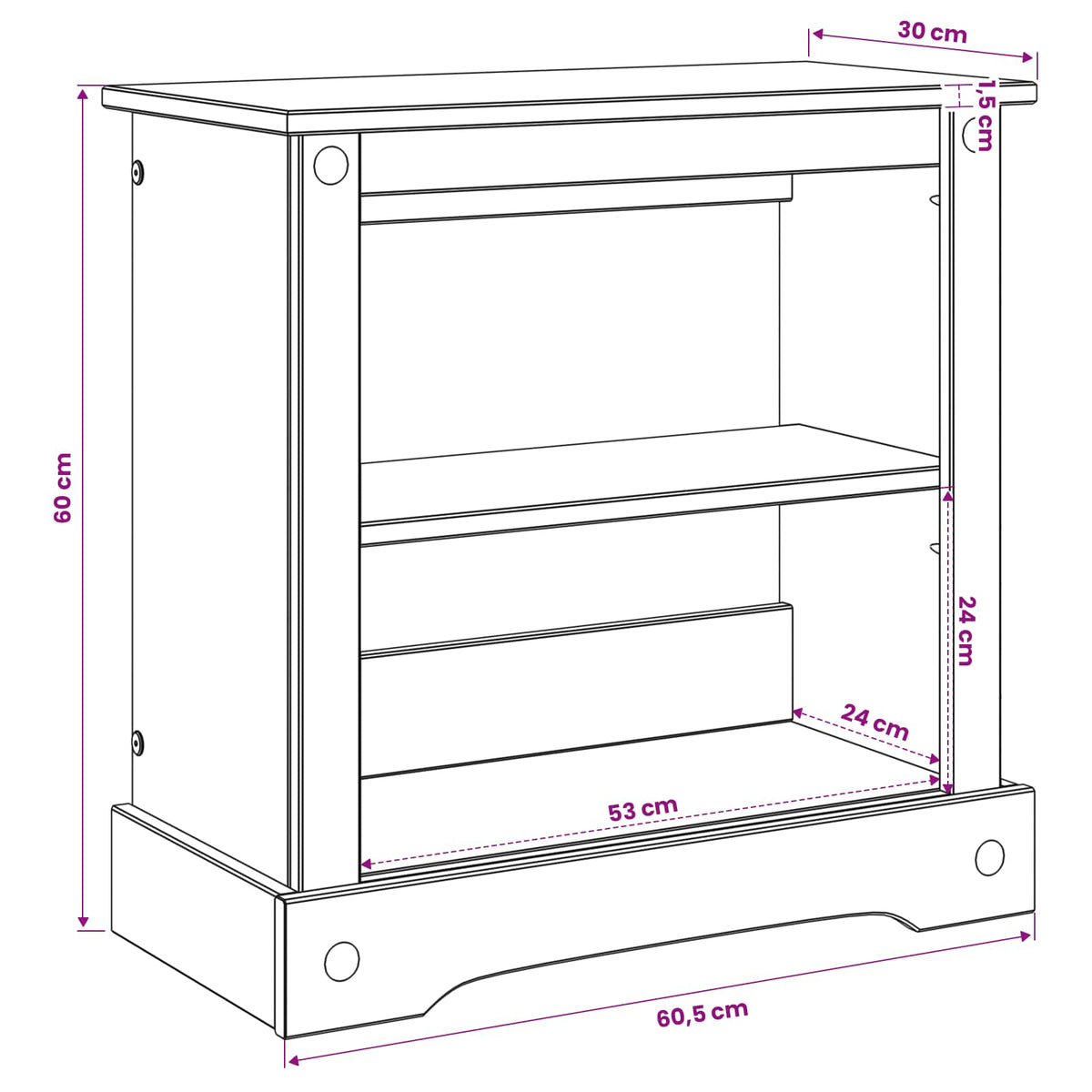 Akvarium stand CORONA Hvid og brun 60,5 x 30 x 60 cm 150 kg