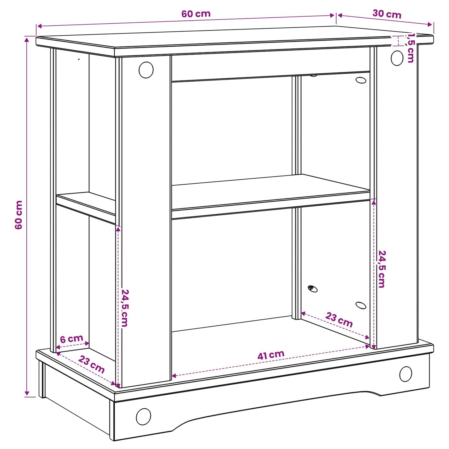 Akvarium stand CORONA Brun 60 x 30 x 60 cm 150 kg