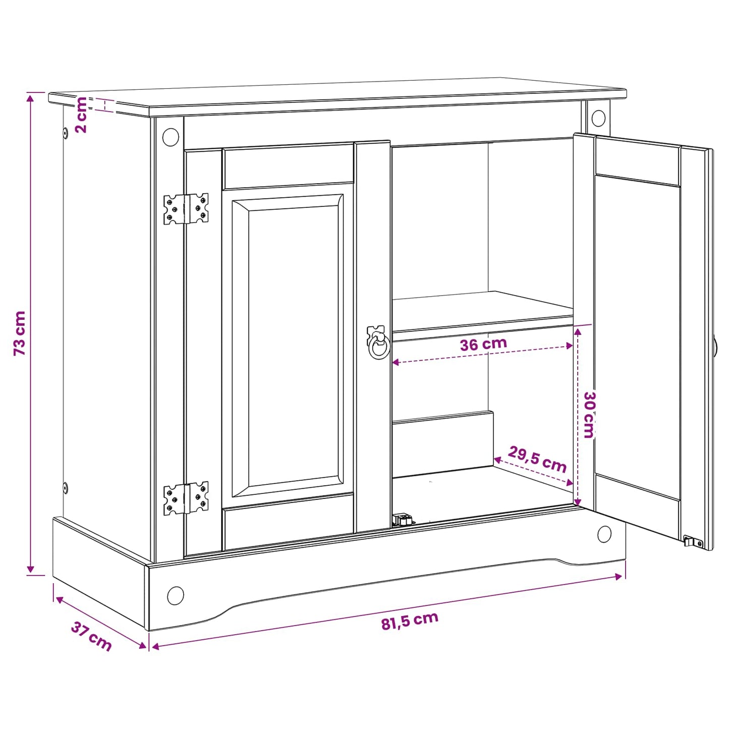 Akvarium stand CORONA Brun 81,5 x 37 x 73 cm 250 kg