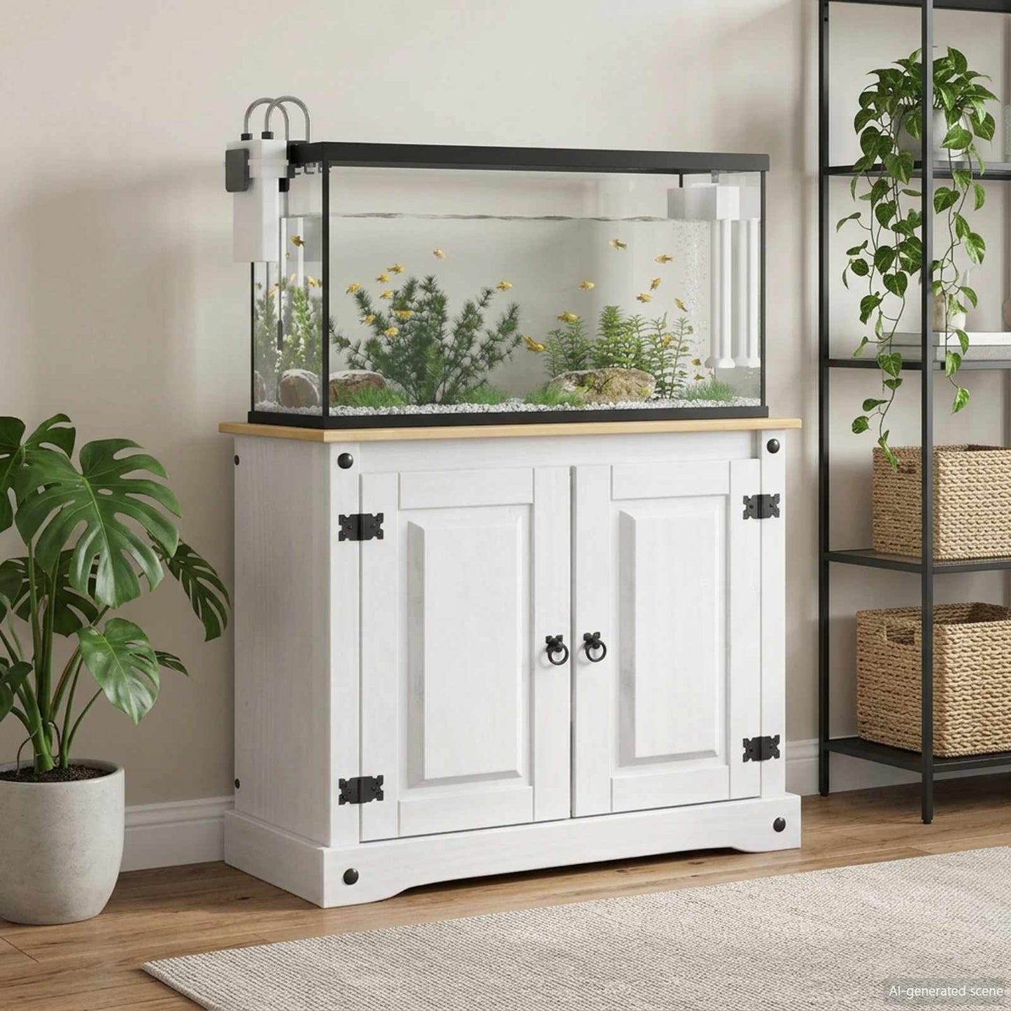 Akvarium stand CORONA Hvid og brun 81,5 x 37 x 73 cm 250 kg