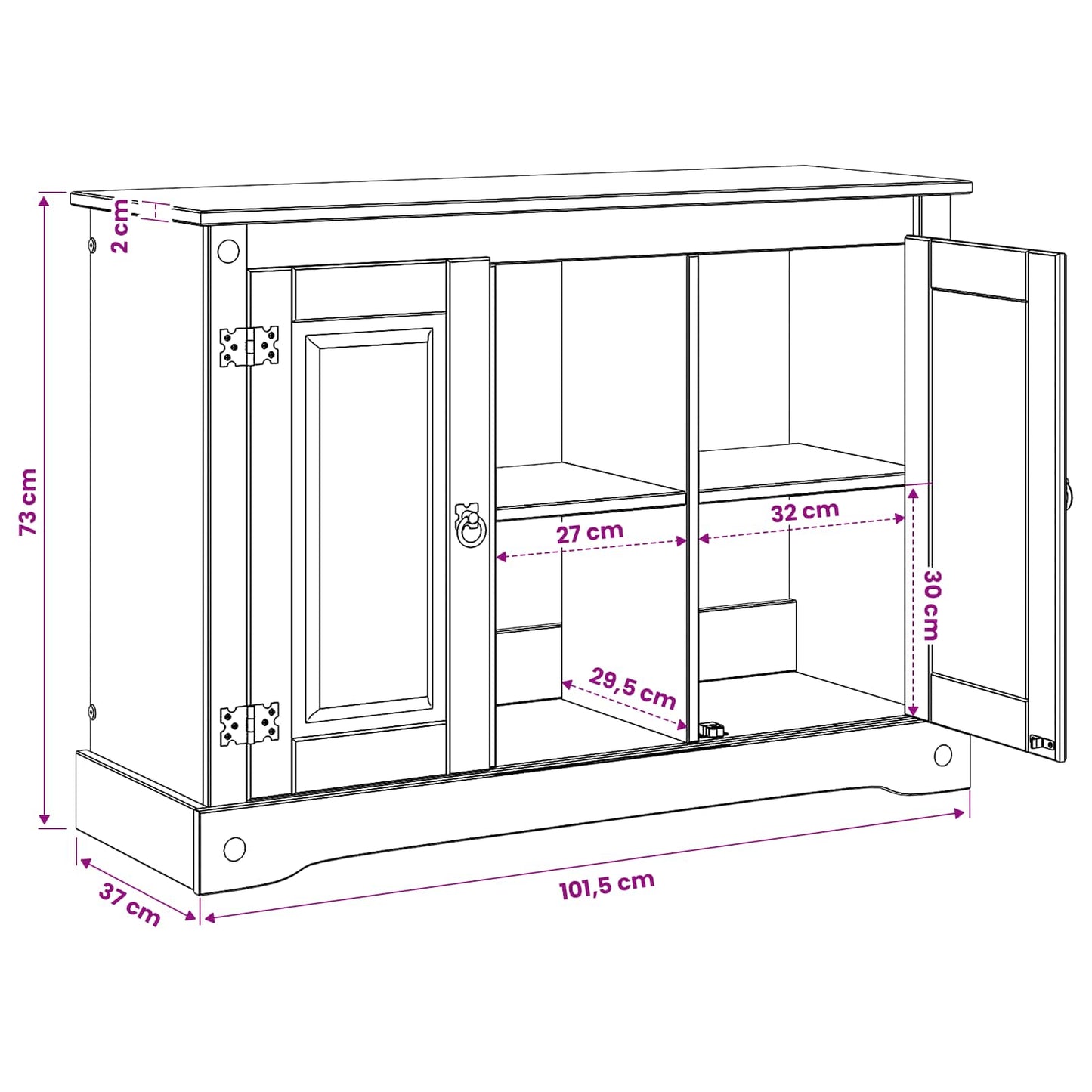 Akvarium stand CORONA Brun 101,5 x 37 x 73 cm 300 kg