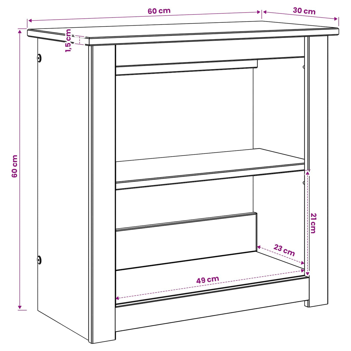 Akvarium stand PANAMA Hvid og brun 60 x 30 x 60 cm 150 kg