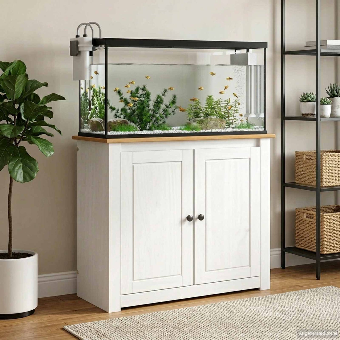 Akvarium stand PANAMA Hvid og brun 81 x 36 x 73 cm 250 kg