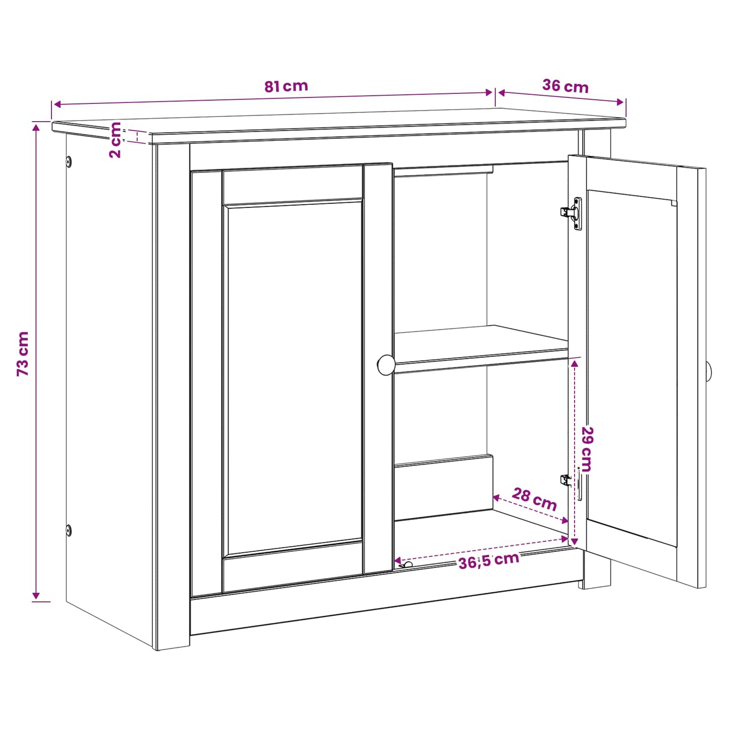 Akvarium stand PANAMA Hvid og brun 81 x 36 x 73 cm 250 kg