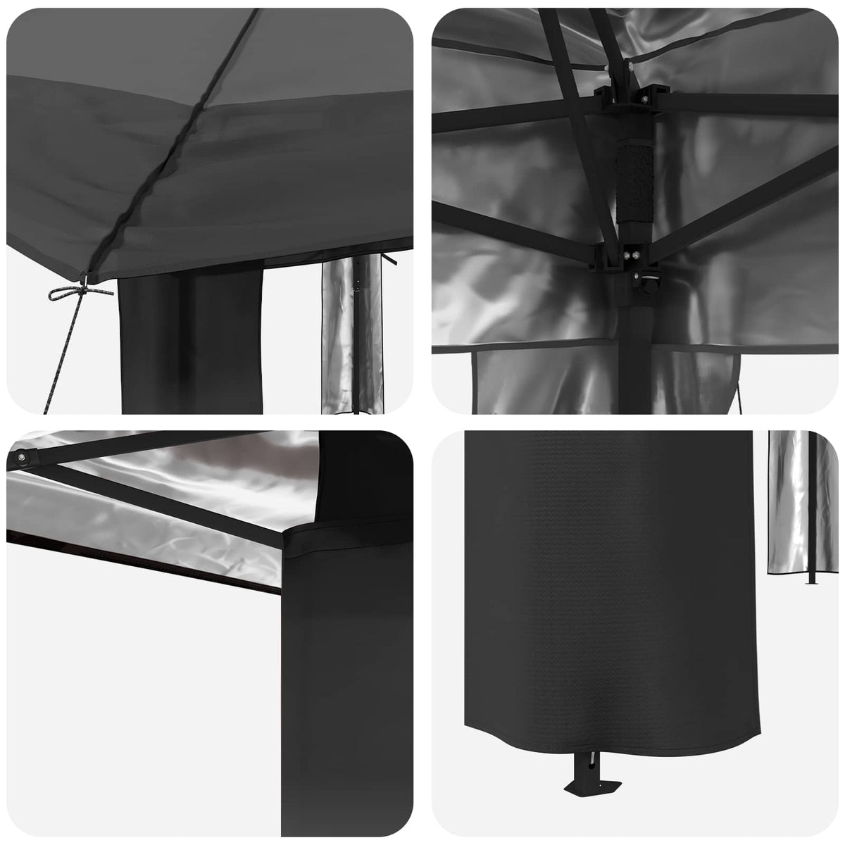 Gazebo uden Sider 2,6 x 2,6 m Lysegrå og antracit