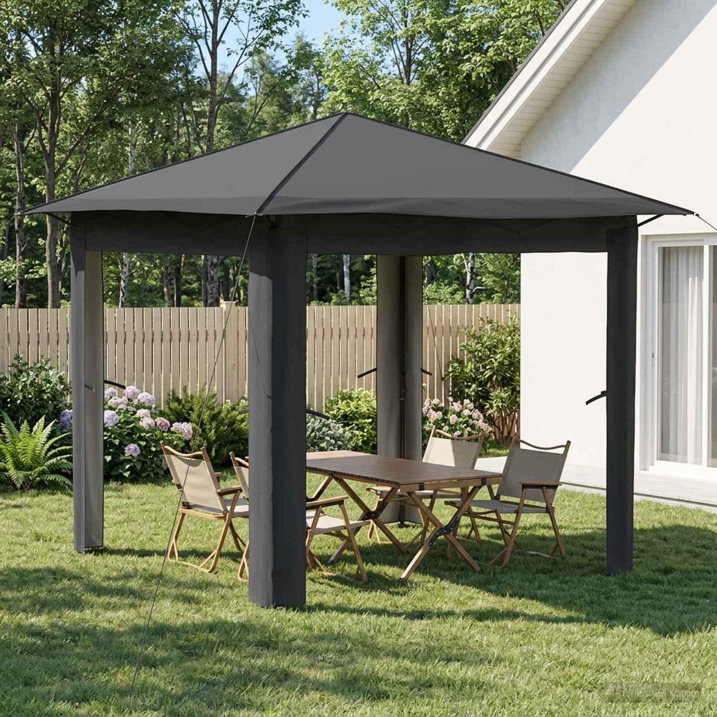 Gazebo uden Sider 2,6 x 2,6 m Lysegrå og antracit