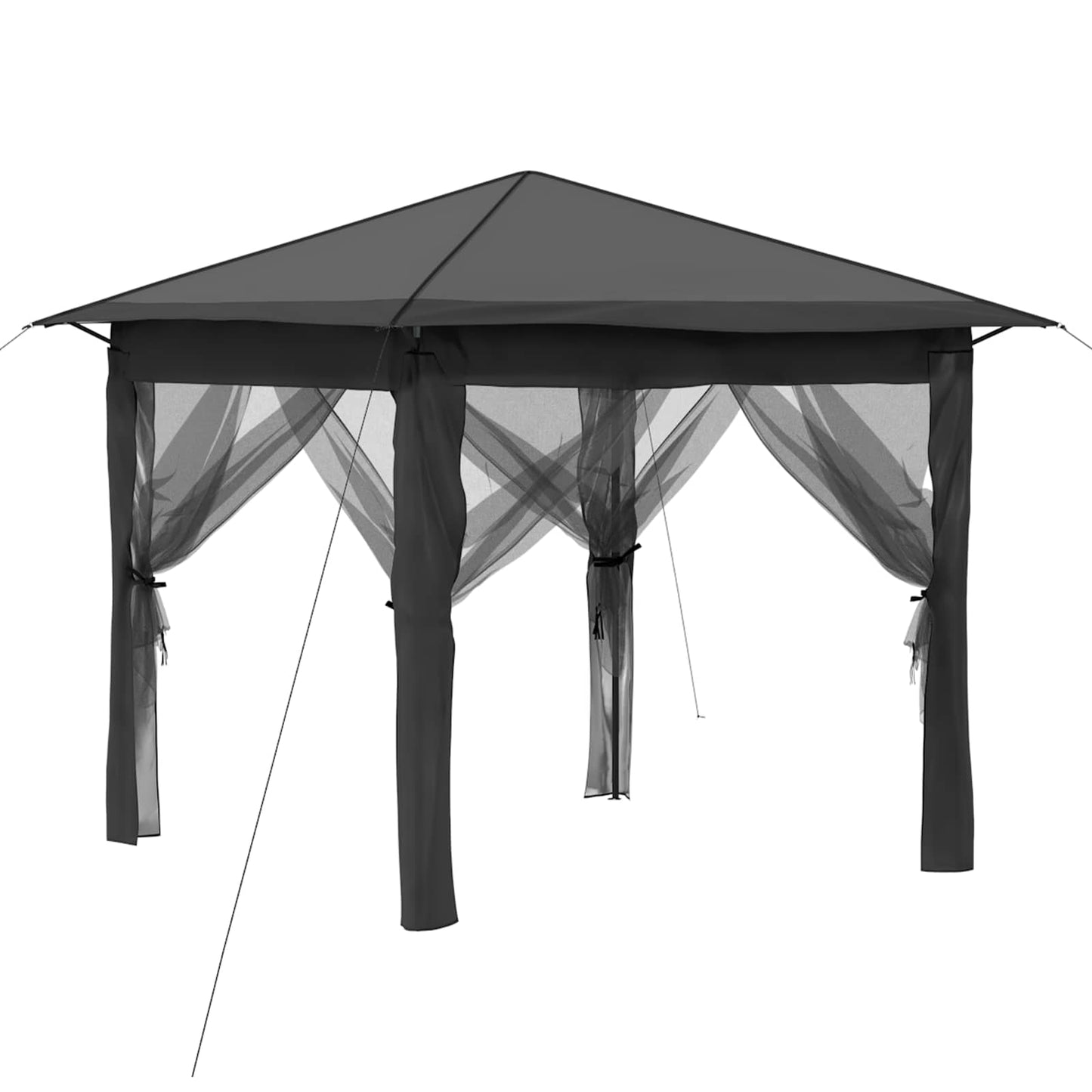 Gazebo med 4 Sider 2,6 x 2,6 m Lysegrå og antracit