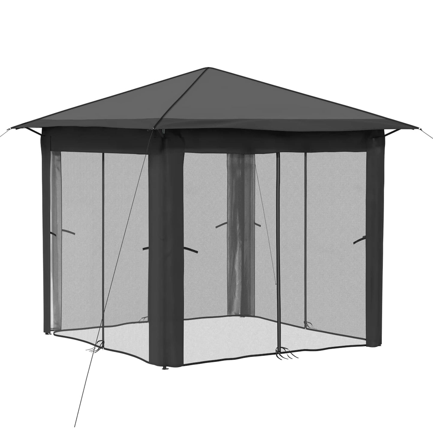 Gazebo med 4 Sider 2,6 x 2,6 m Lysegrå og antracit