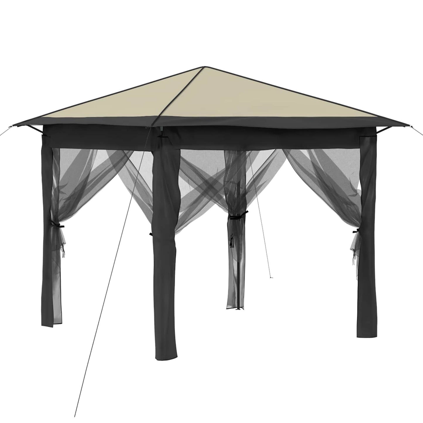 Gazebo med 4 Sider 2,6 x 2,6 m Creme og antracit