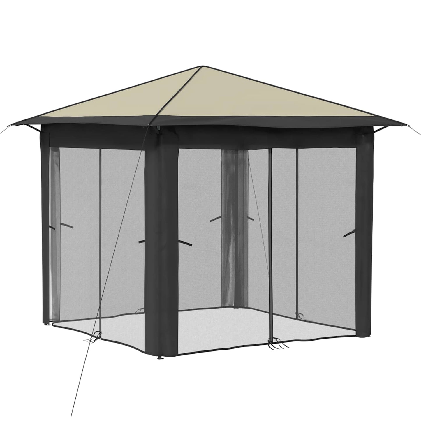 Gazebo med 4 Sider 2,6 x 2,6 m Creme og antracit