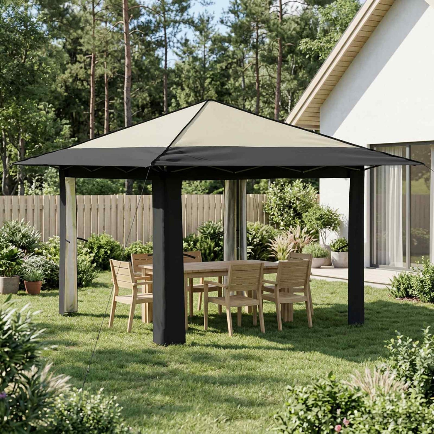 Gazebo uden Sider Creme og antracit