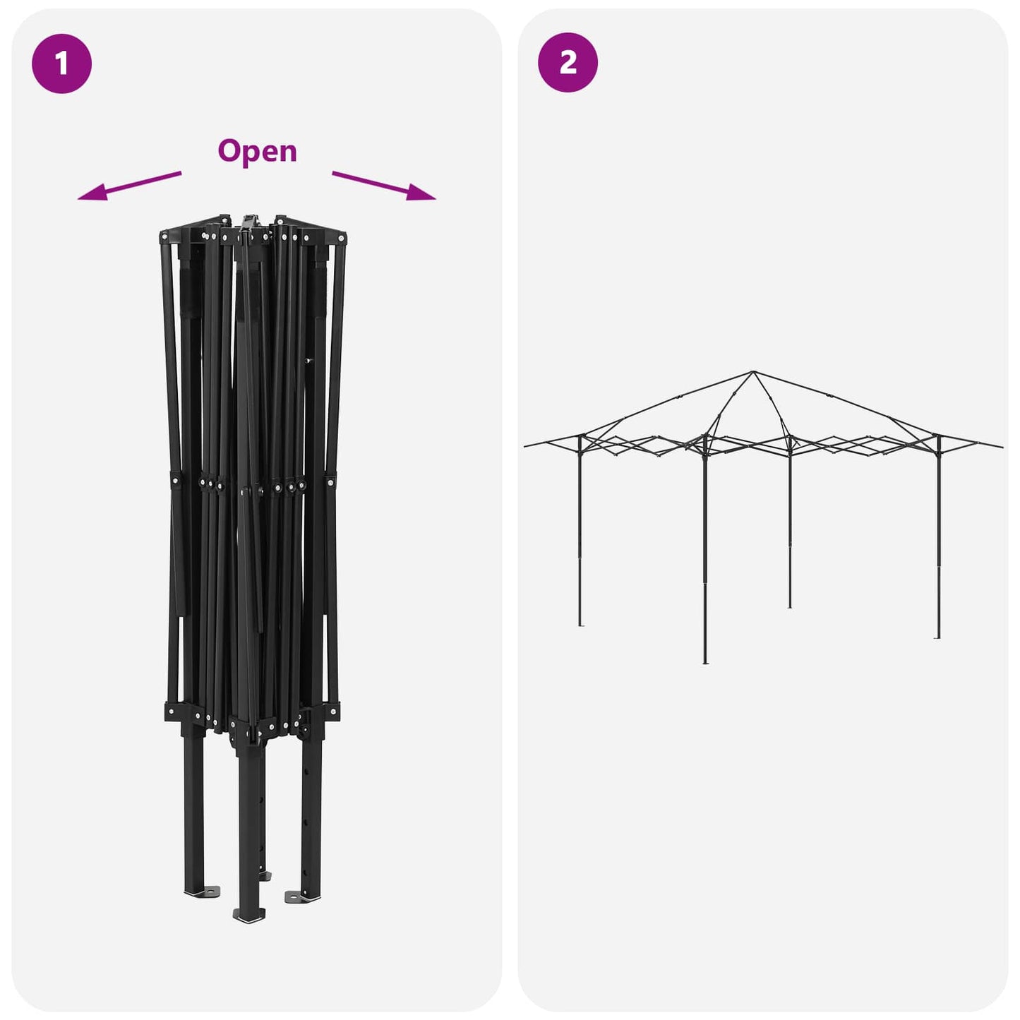 Gazebo uden Sider Creme og antracit