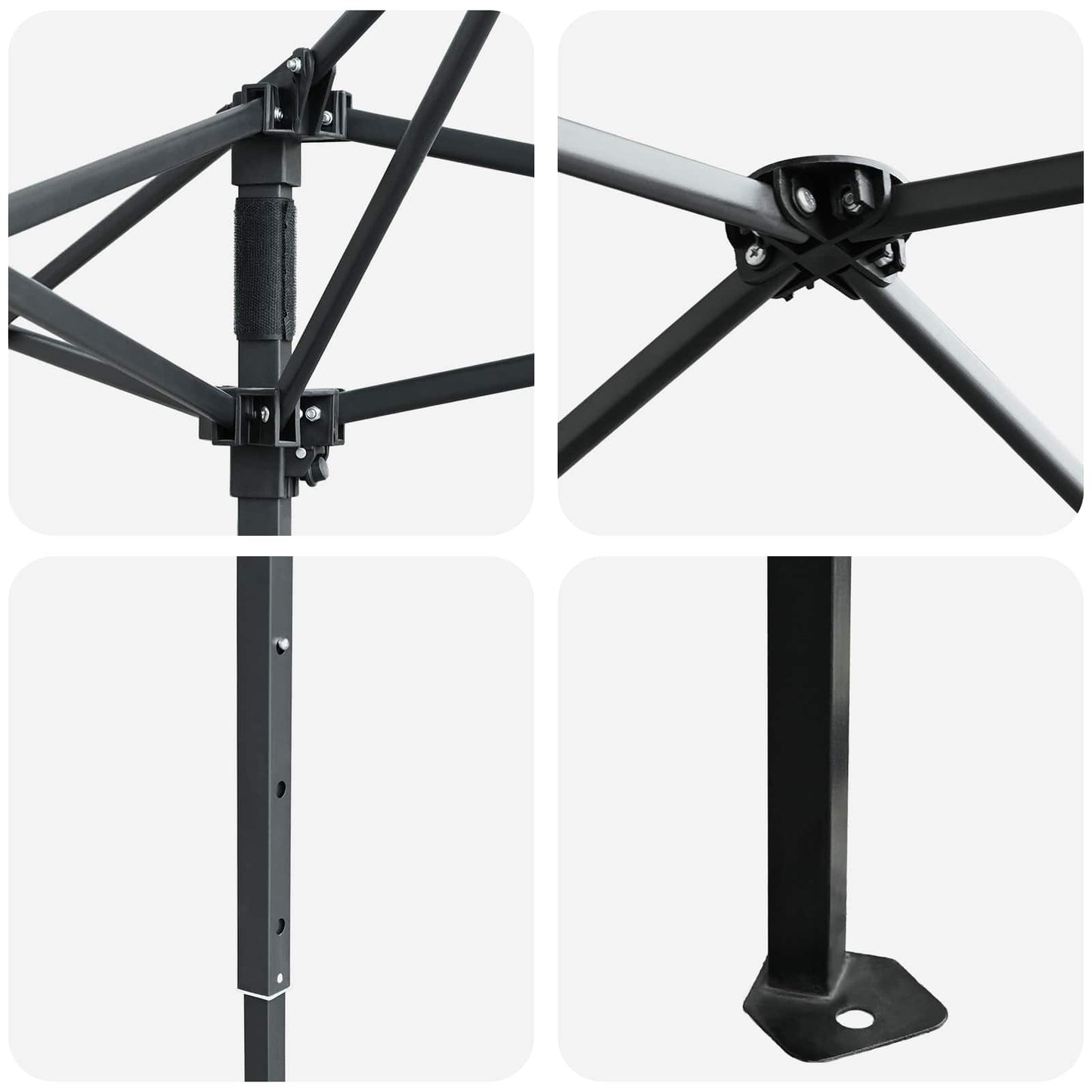 Gazebo med 4 Sider 4 x 4 m Creme og Brun