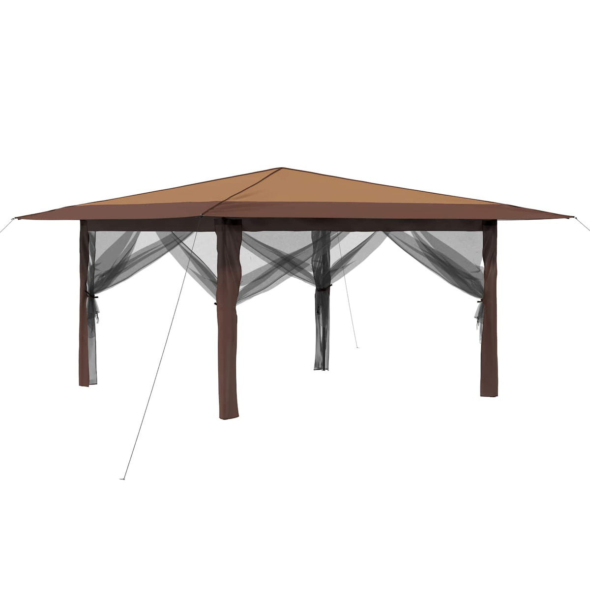 Gazebo med 4 Sider 4 x 4 m Beige og Brun