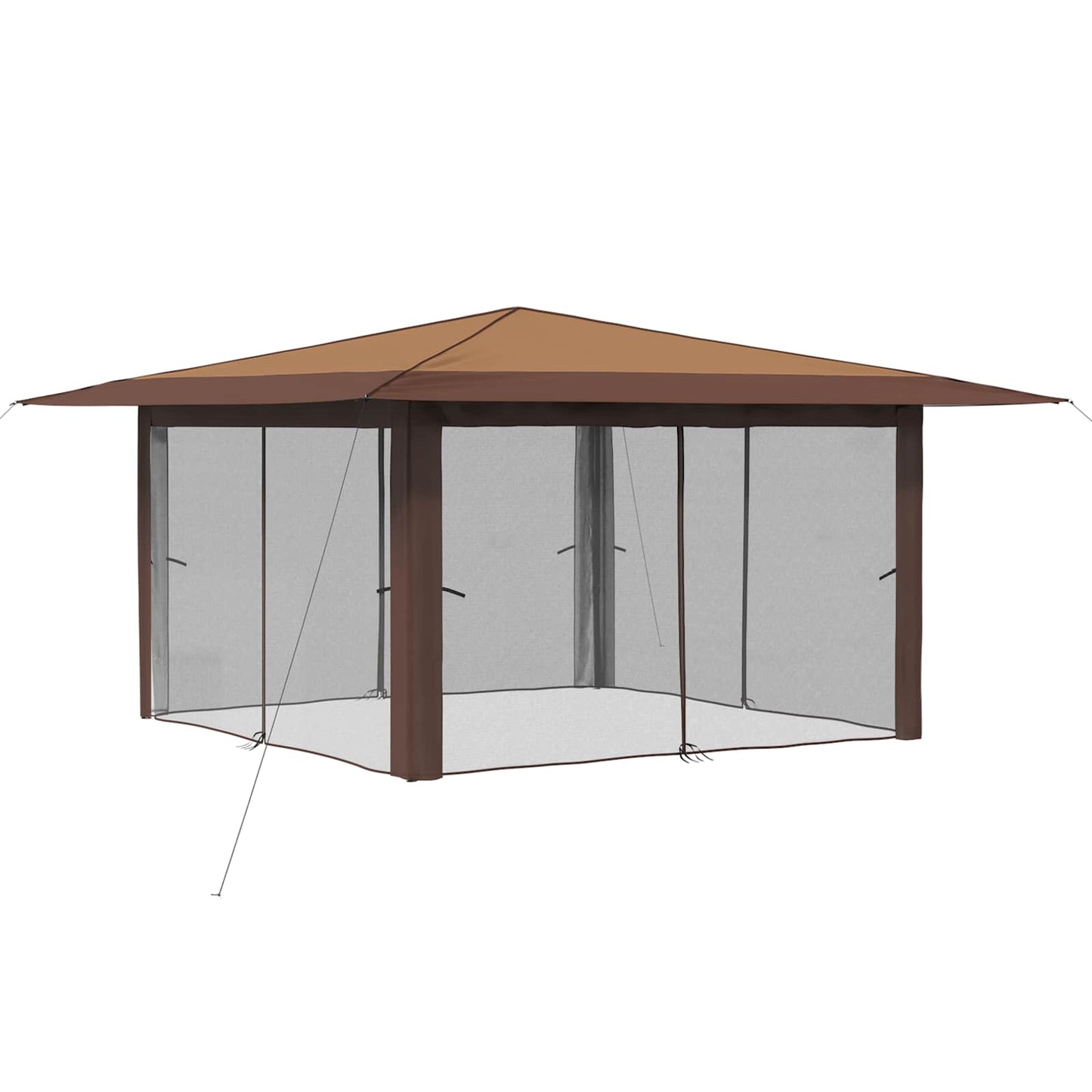 Gazebo med 4 Sider 4 x 4 m Beige og Brun