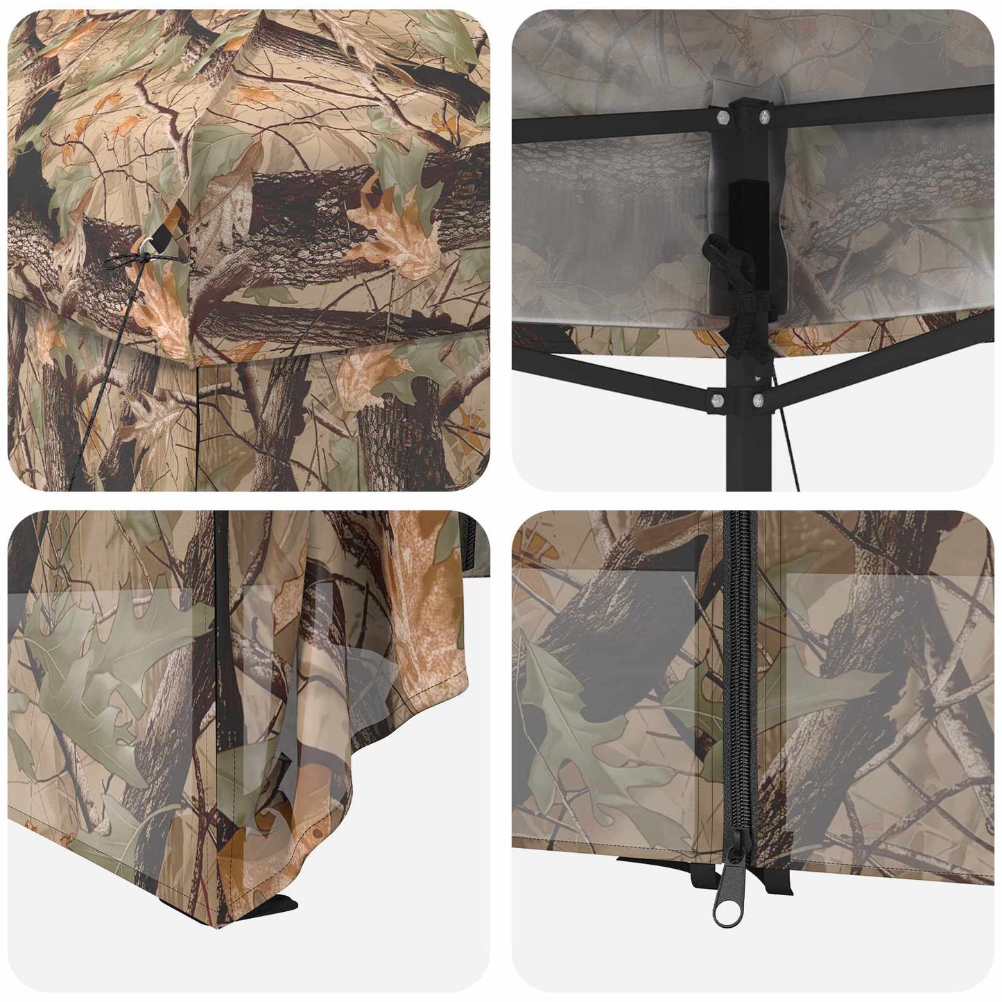 Pop-up Skur med 4 Sidevægge 3 x 6 m Skov Camouflage
