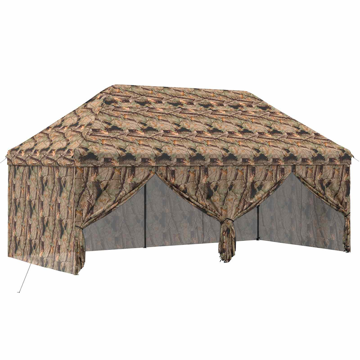 Pop-up Skur med 4 Sidevægge 3 x 6 m Skov Camouflage