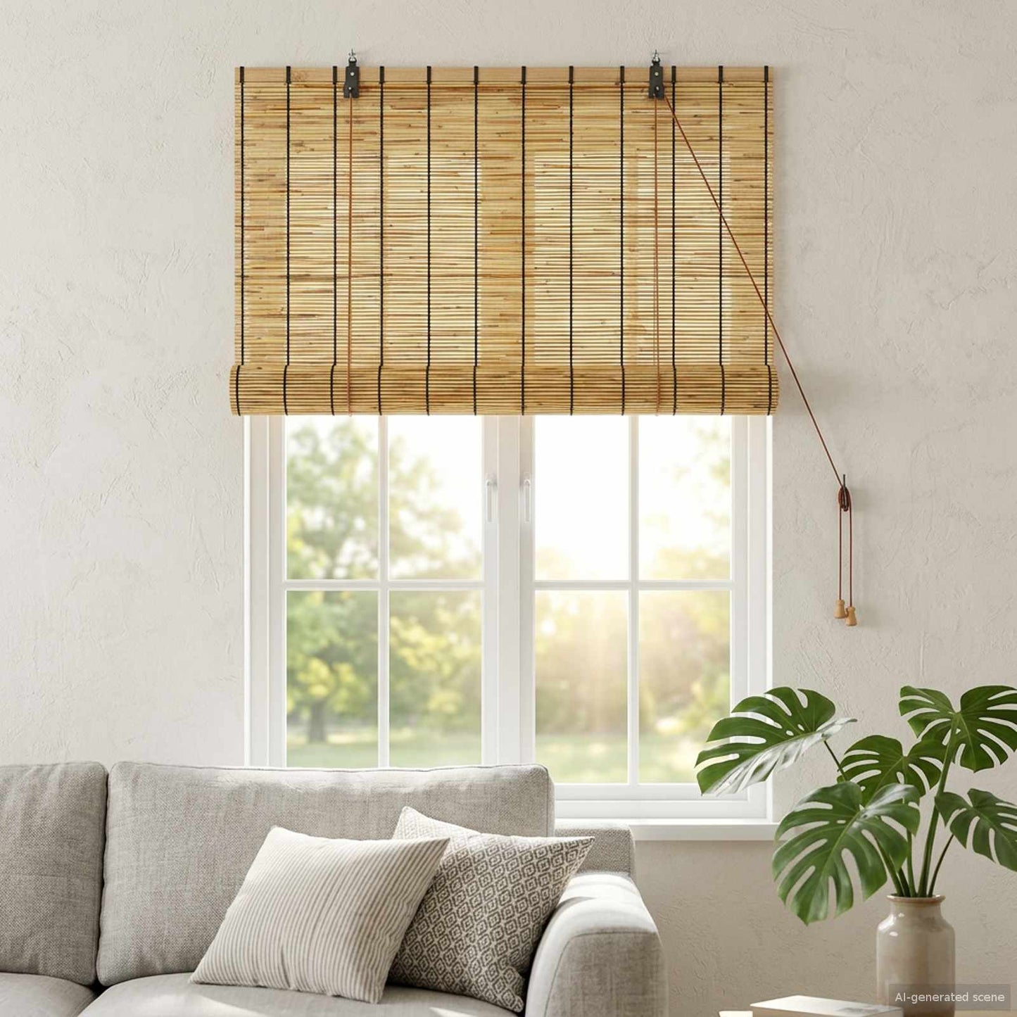Rullegardin Naturfarvet 100 x 160 cm Rør