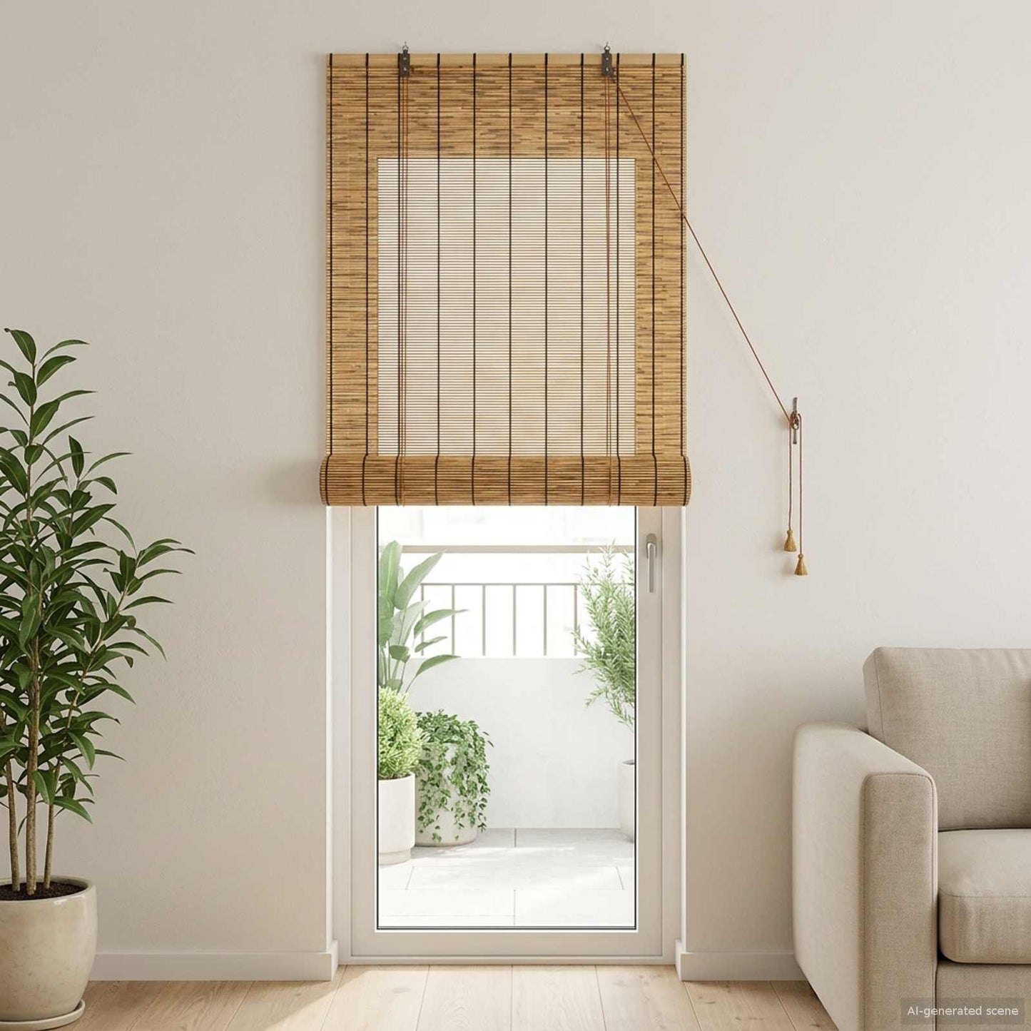 Rullegardin Brun 100 x 220 cm Rør