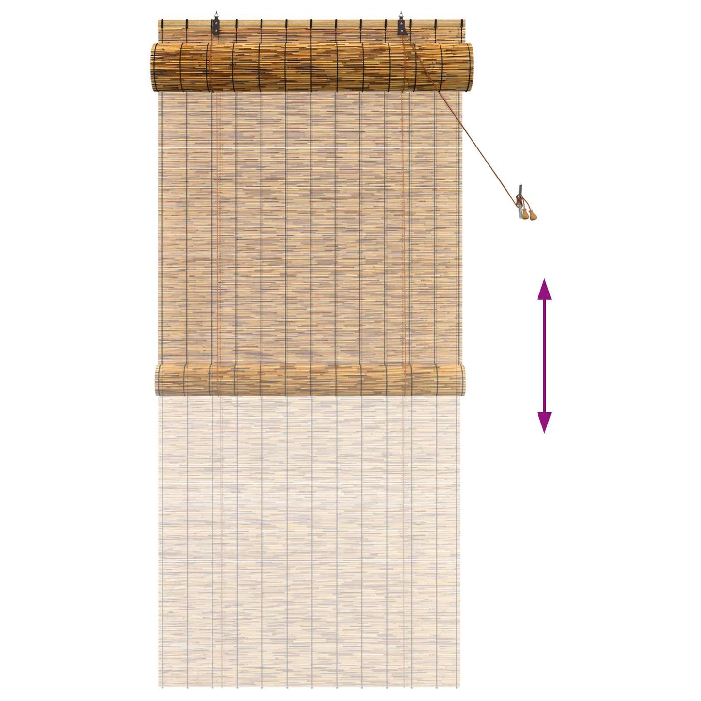 Rullegardin Brun 100 x 220 cm Rør