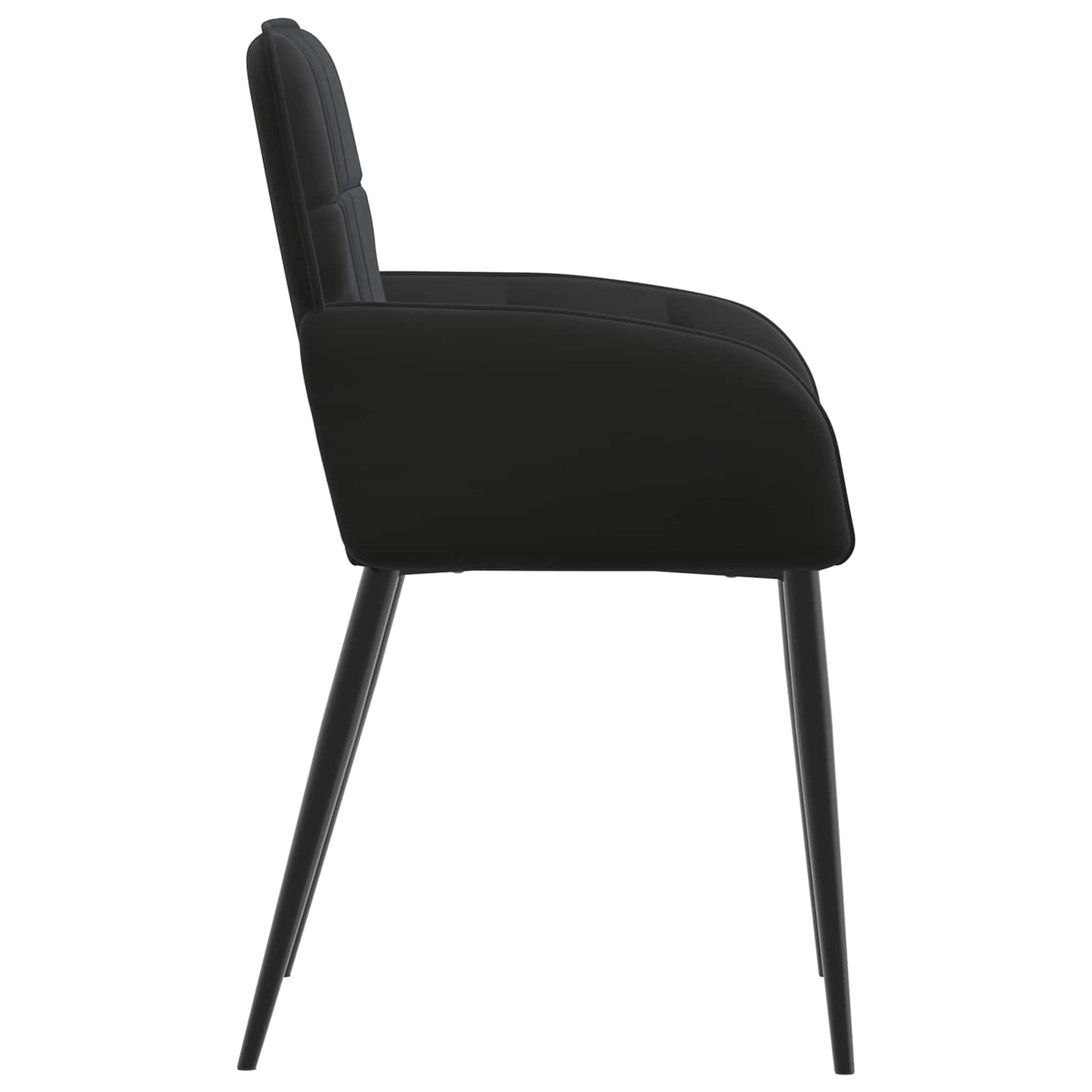 Spisestole 2 stk. Fløjl Sort 56.5 x 50 x 85 cm