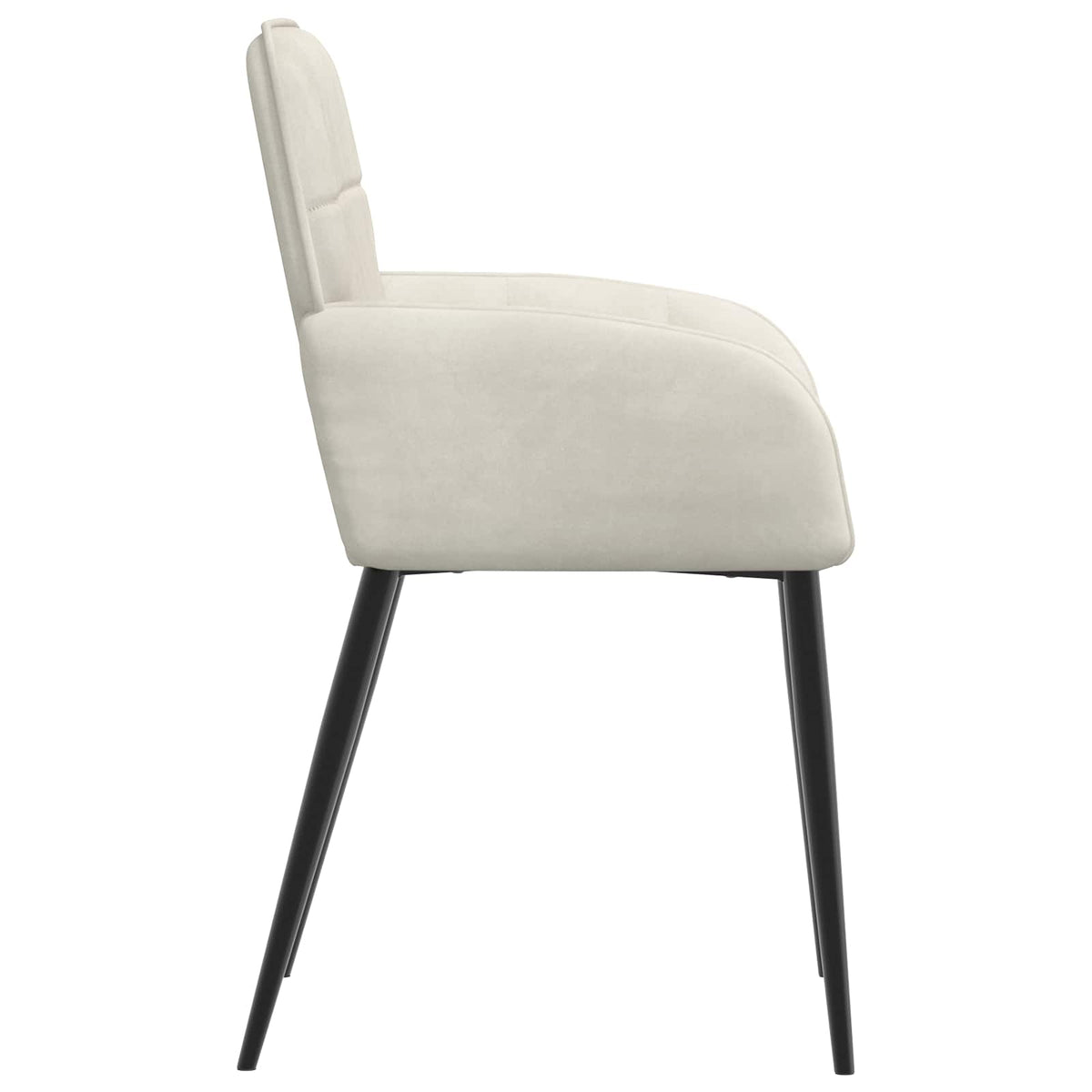 Spisestole 2 stk. Fløjl Cremefarvet 56.5 x 50 x 85 cm
