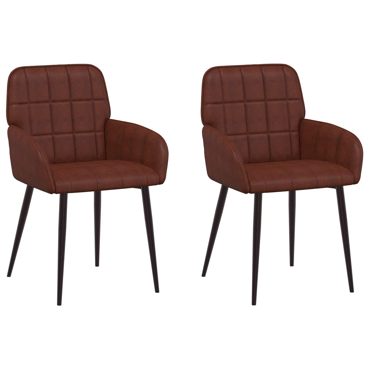 Spisestole 2 stk. Kunstlæder Skinnende Brun 56,5 x 50 x 85 cm