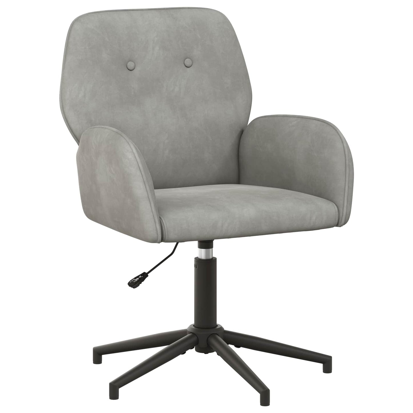 Svingbar skrivebordsstol 54 x 55 x 90 cm Lysegrå Fløjl