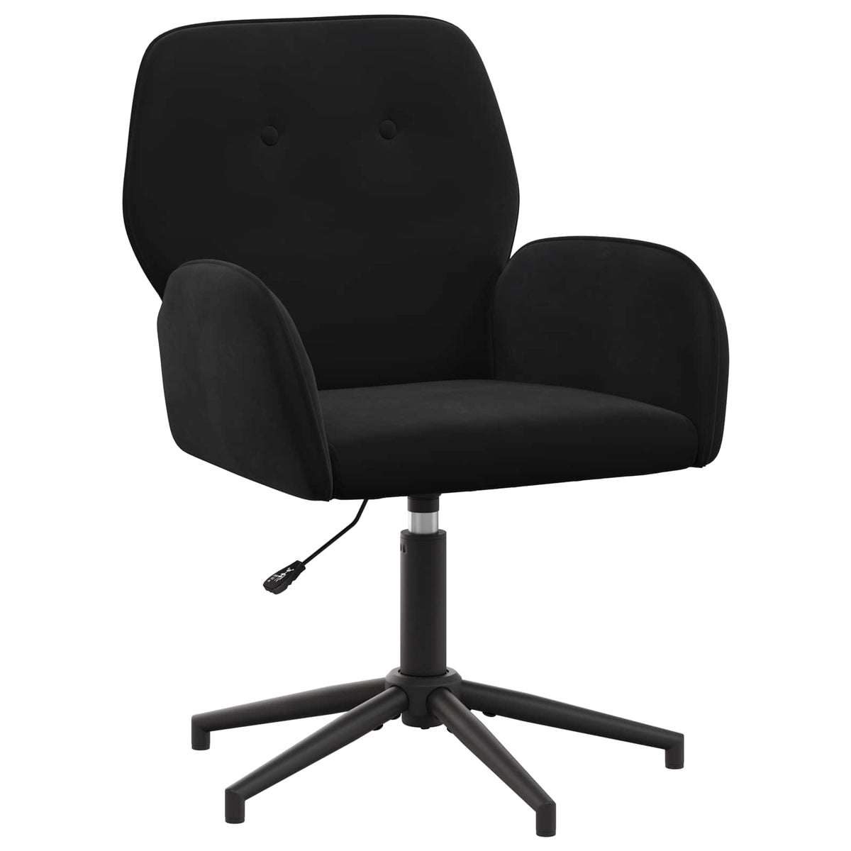 Svingbar skrivebordsstol 54 x 55 x 90 cm Sort Fløjl