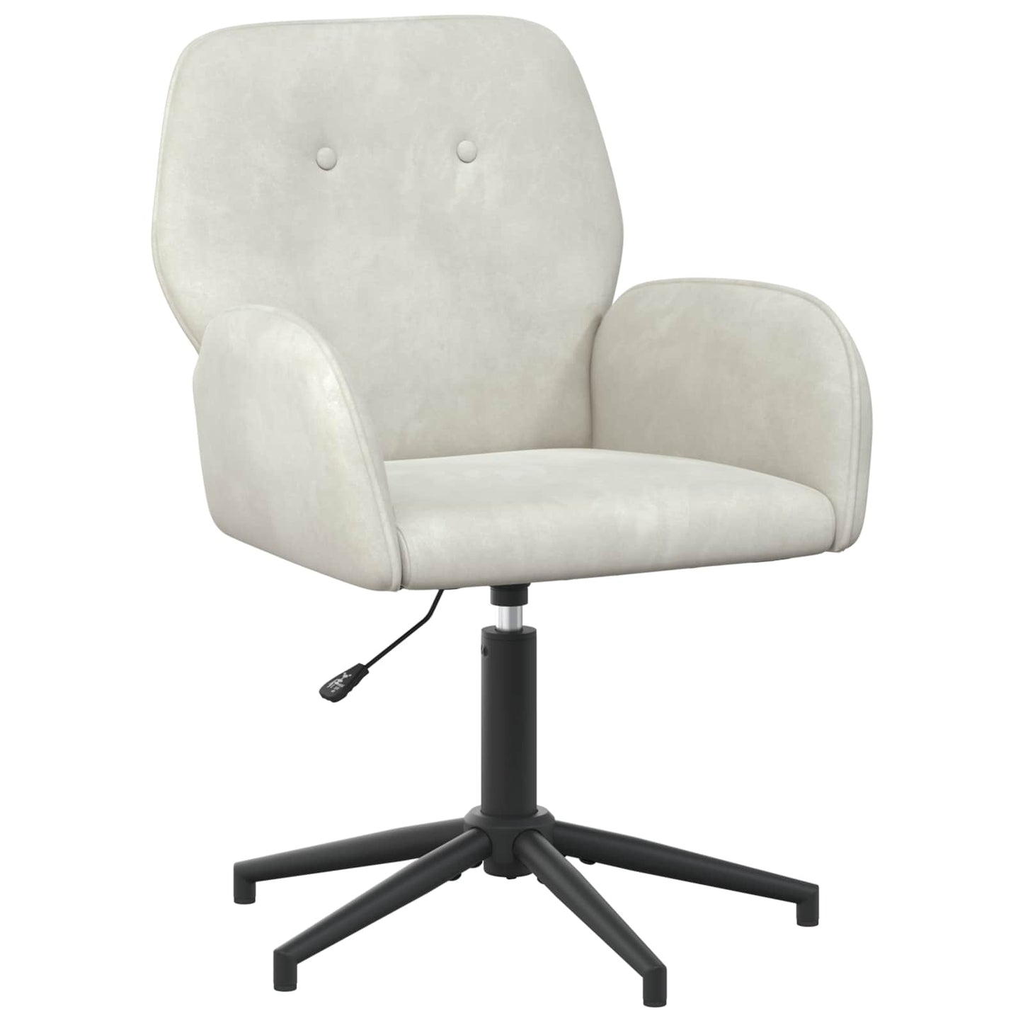 Svingbar skrivebordsstol 54 x 55 x 90 cm Cremefarvet Fløjl