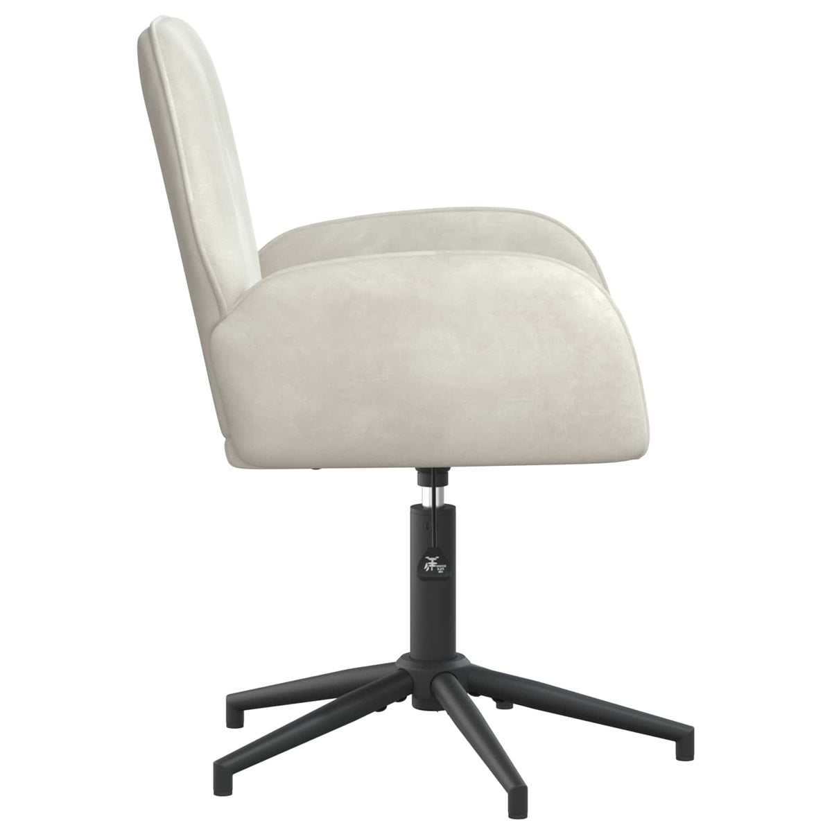 Svingbar skrivebordsstol 54 x 55 x 90 cm Cremefarvet Fløjl