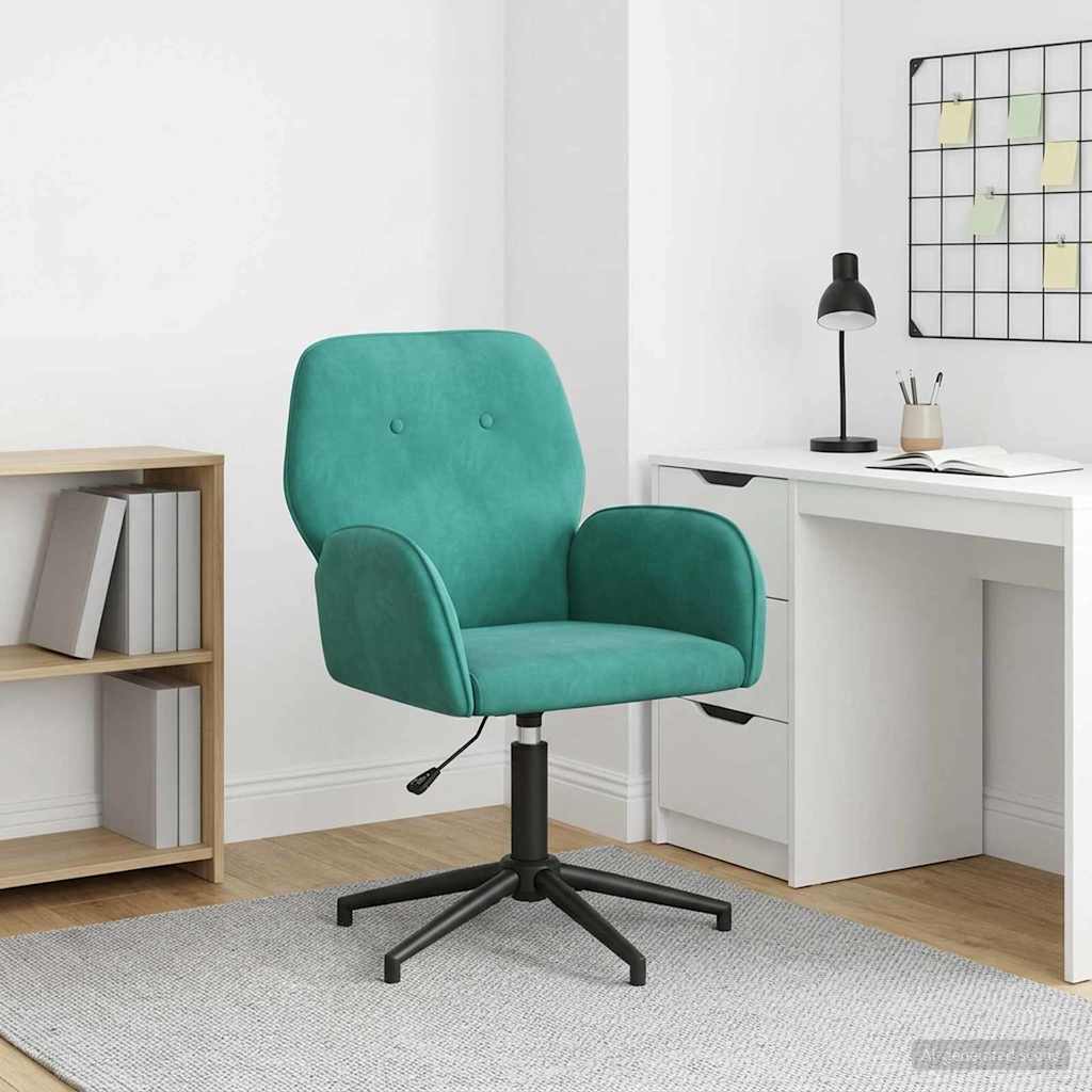 Svingbar skrivebordsstol 54 x 55 x 90 cm Turkis Fløjl