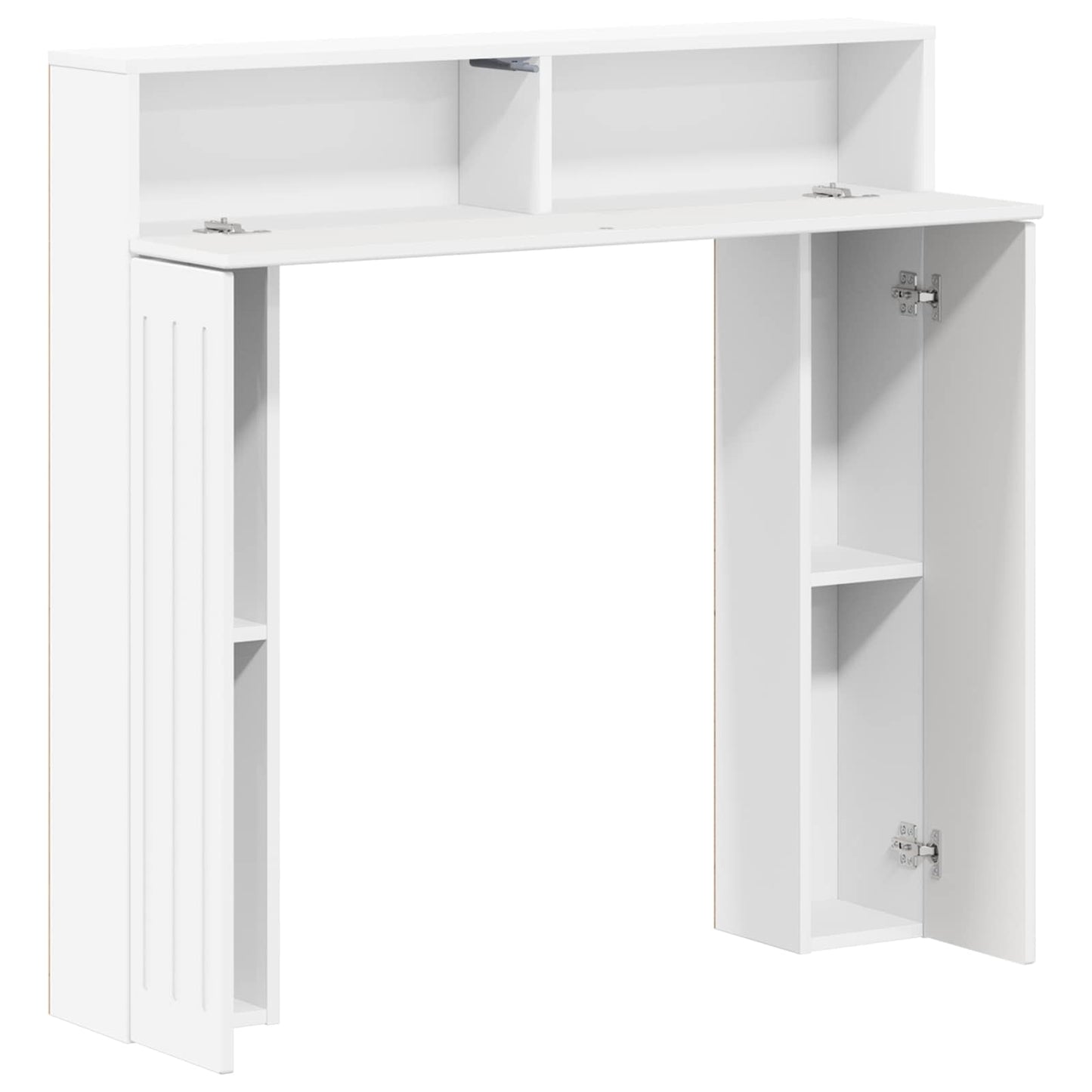 Pejseramme Hvid højglans 102 x 18 x 100,5 cm Konstrueret træ