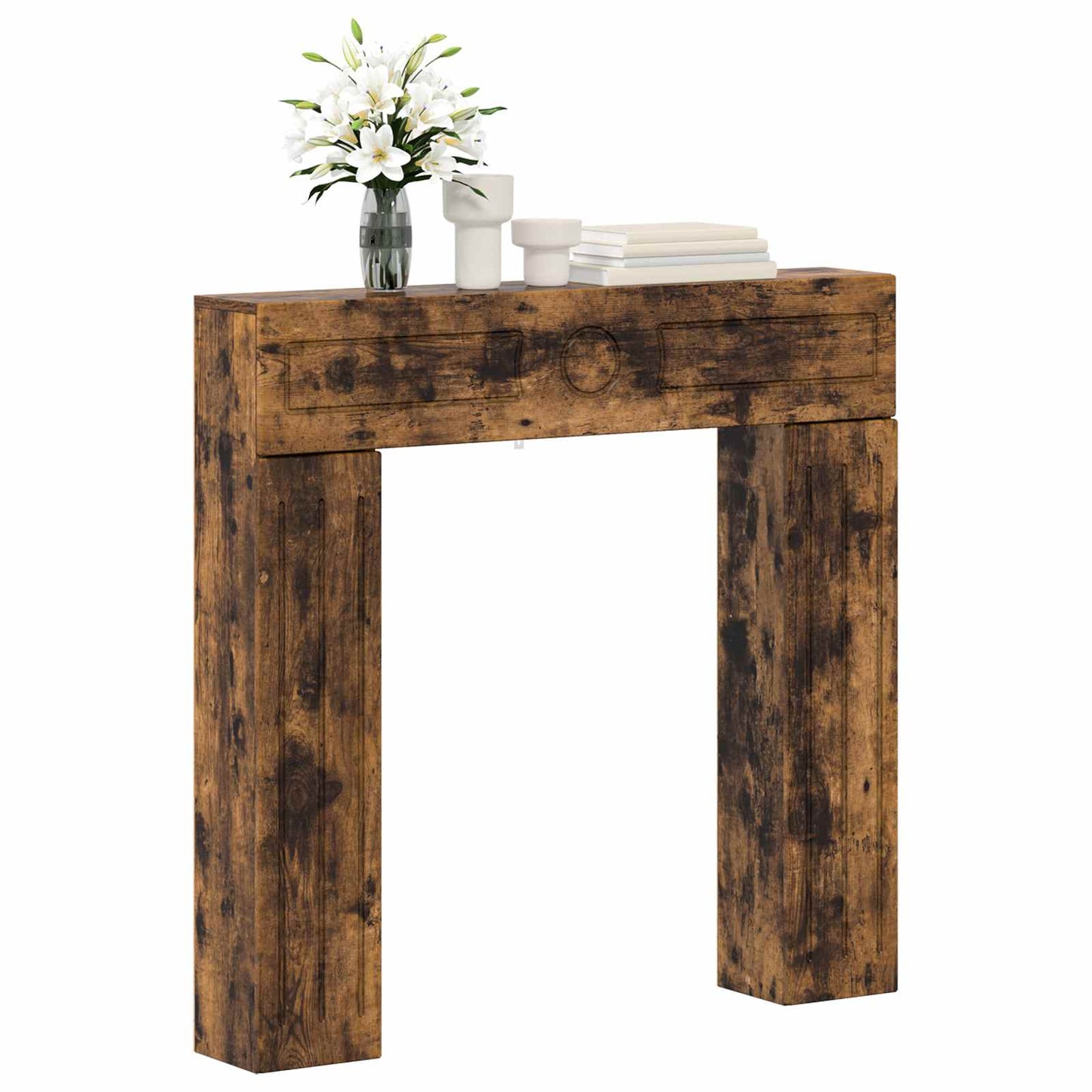 Pejseramme Røget eg 102 x 18 x 100,5 cm Konstrueret træ