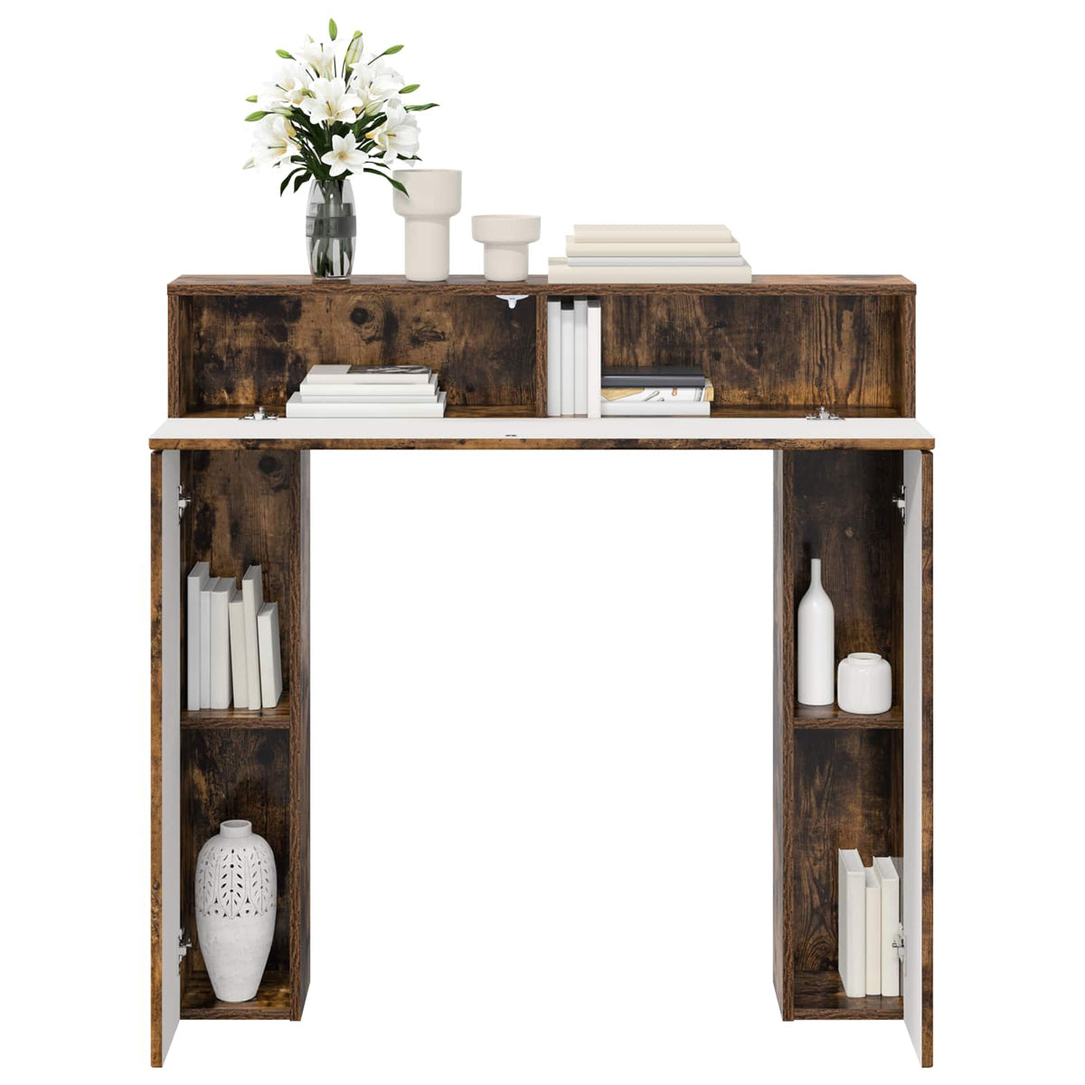 Pejseramme Røget eg 102 x 18 x 100,5 cm Konstrueret træ