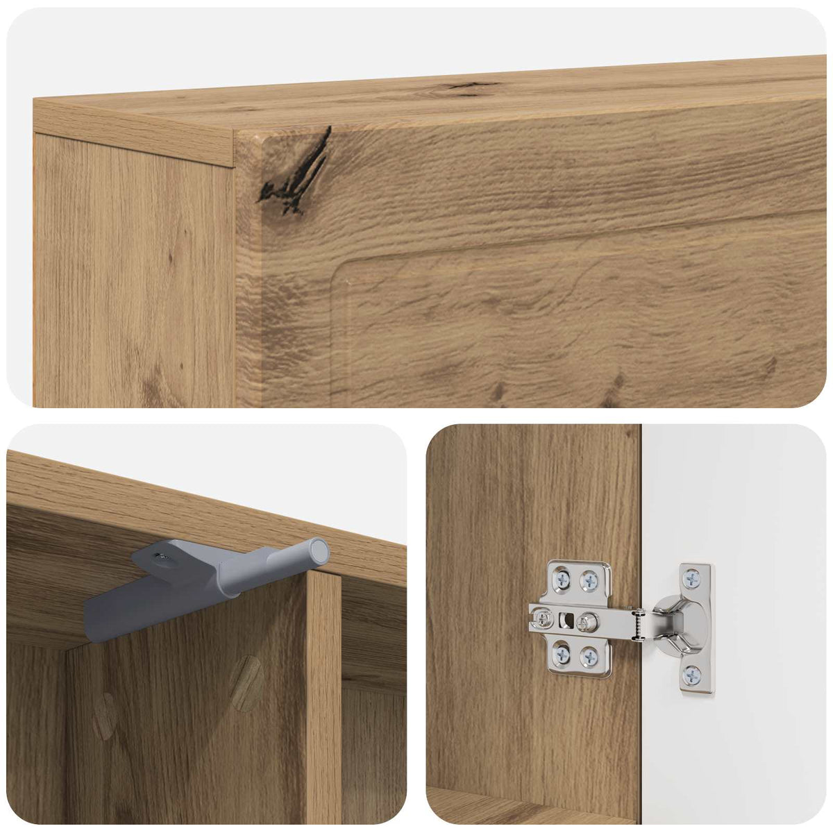 Pejseramme Artisan-eg 102 x 18 x 100,5 cm Konstrueret træ