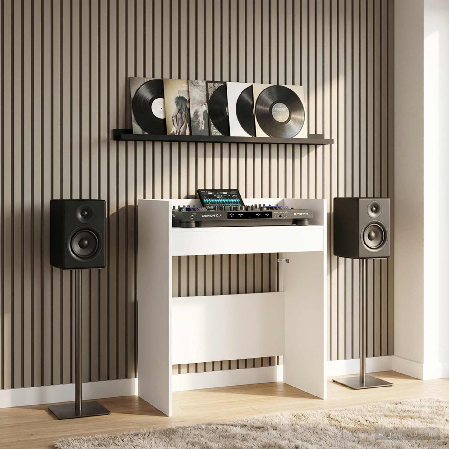 DJ Bord Hvid 102 x 45 x 102 cm Konstrueret træ