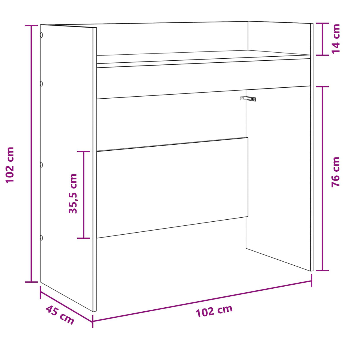DJ Bord Sort eg 102 x 45 x 102 cm Konstrueret træ