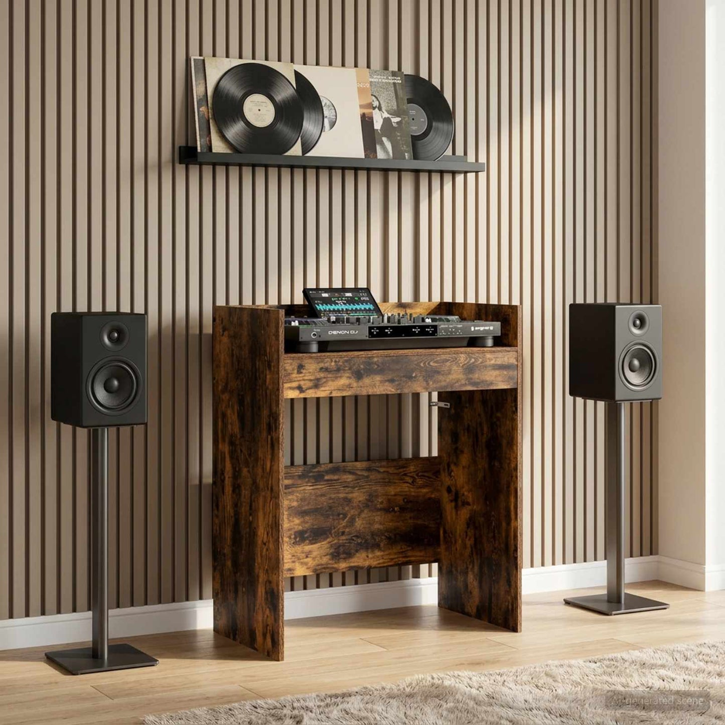 DJ Bord Røget eg 102 x 45 x 102 cm Konstrueret træ