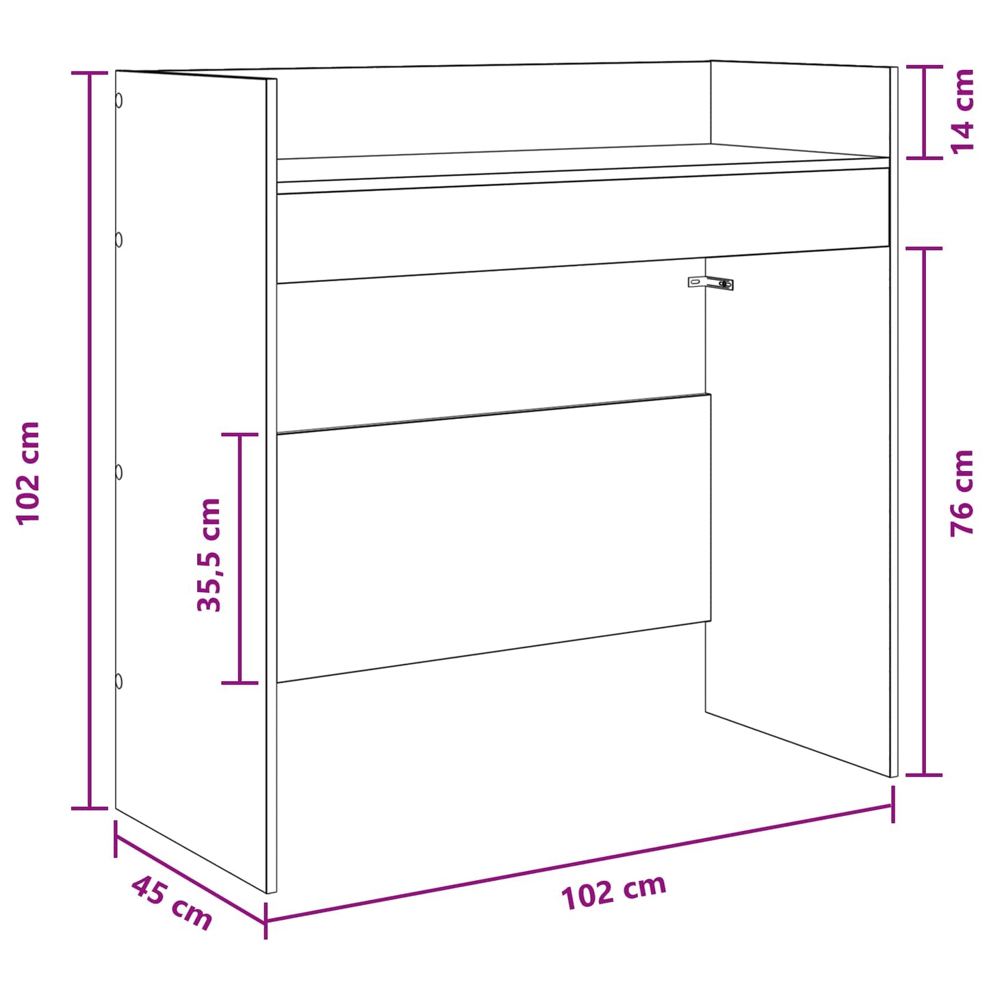DJ Bord Røget eg 102 x 45 x 102 cm Konstrueret træ