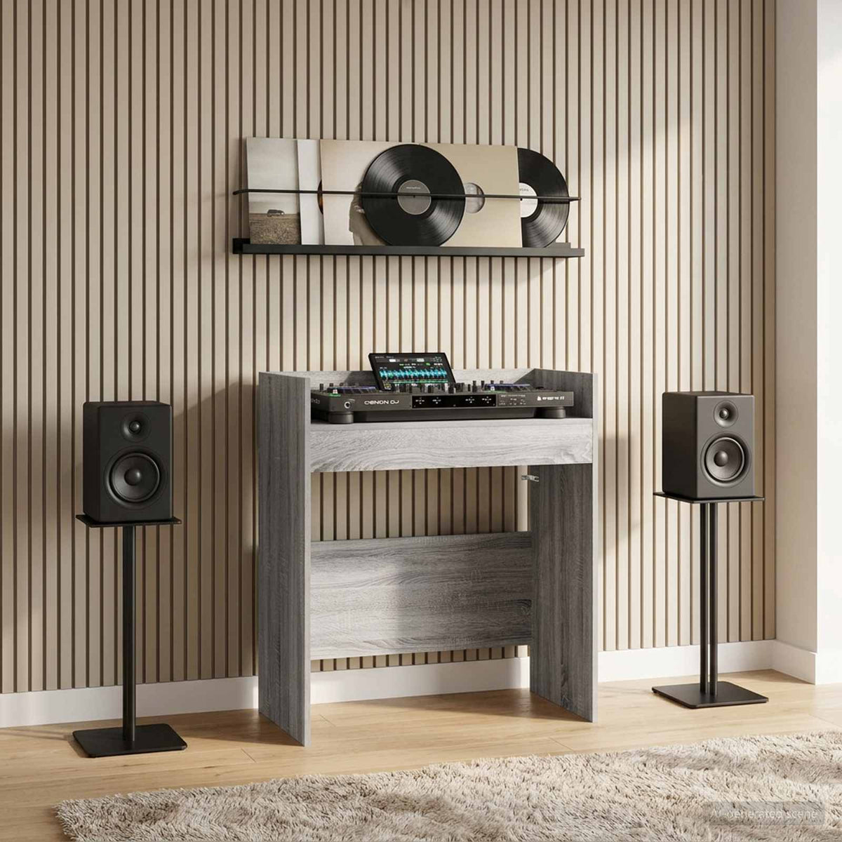 DJ Bord Grå Sonoma 102 x 45 x 102 cm Konstrueret træ