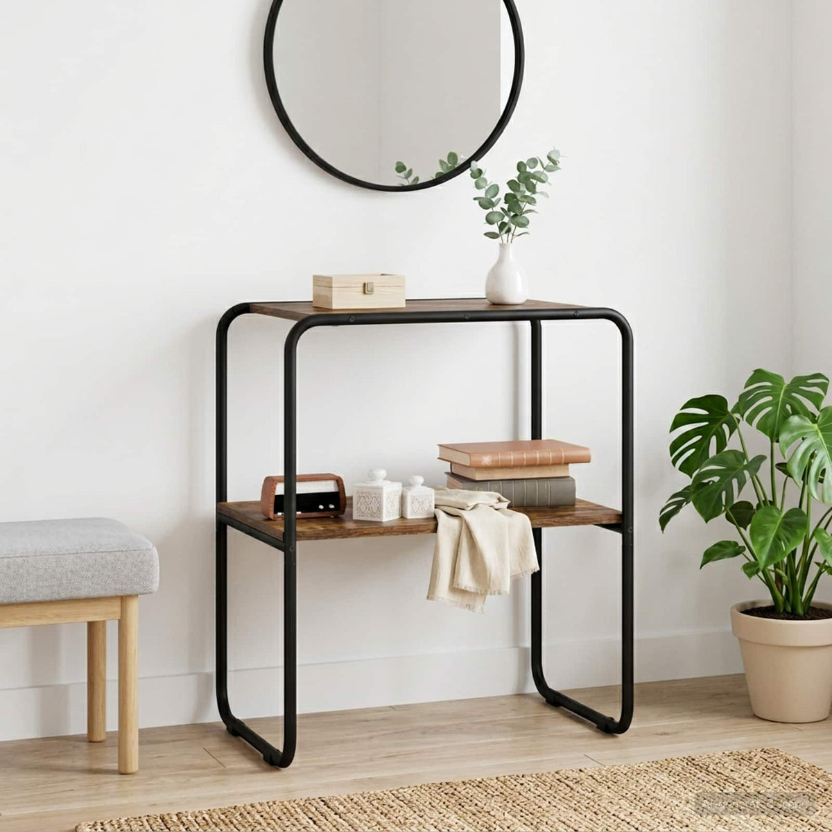Konsolbord Røget eg 60 x 42,5 x 70 cm Konstrueret træ