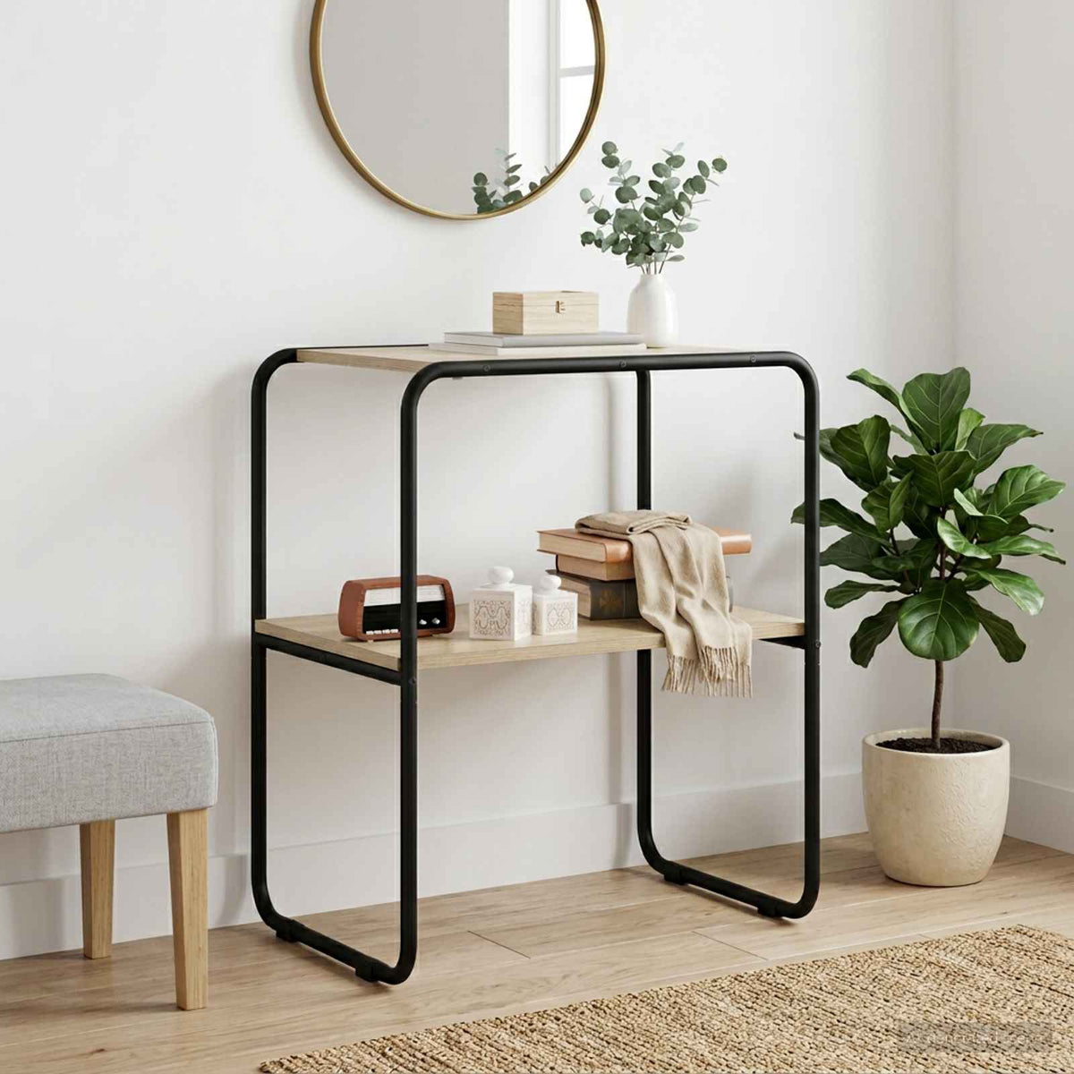 Konsolbord Sonoma-eg 80 x 42,5 x 70 cm Konstrueret træ