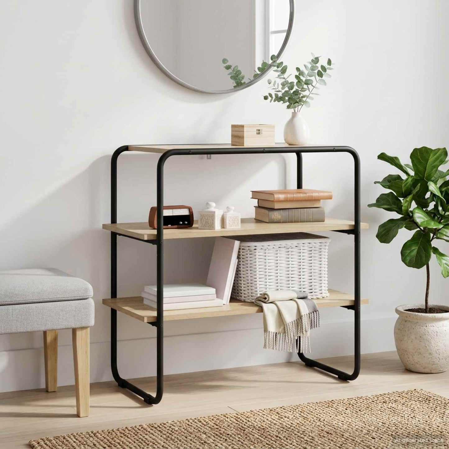 Konsolbord Sonoma-eg 80 x 41 x 75 cm Konstrueret træ